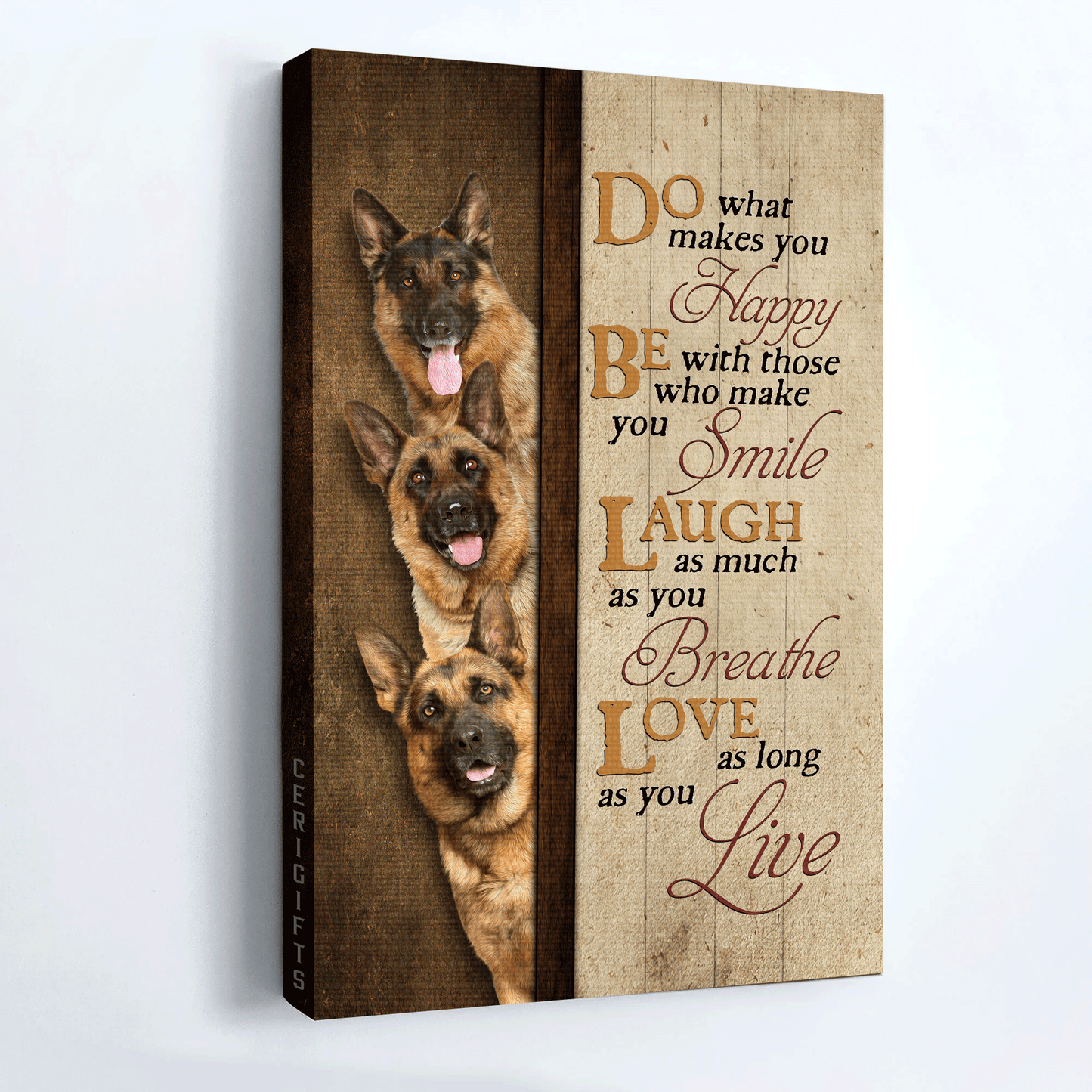 German shepherd Portrait Canvas- German shepherd dogs-  Gift for dog lover-  Do what makes you happy - Portrait Canvas Prints, Wall Art