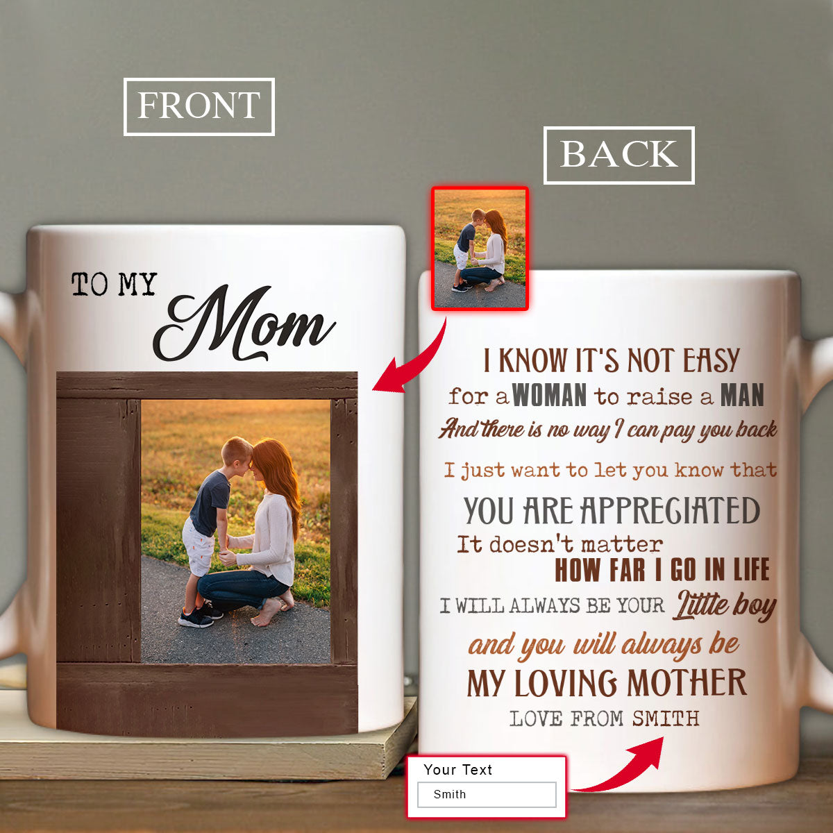 Gift For Mom Personalized Mug - Son to mom, Brown horses Mug - Custom Gift For Mother's Day, Presents for Mom- You will always be my loving mother Mug