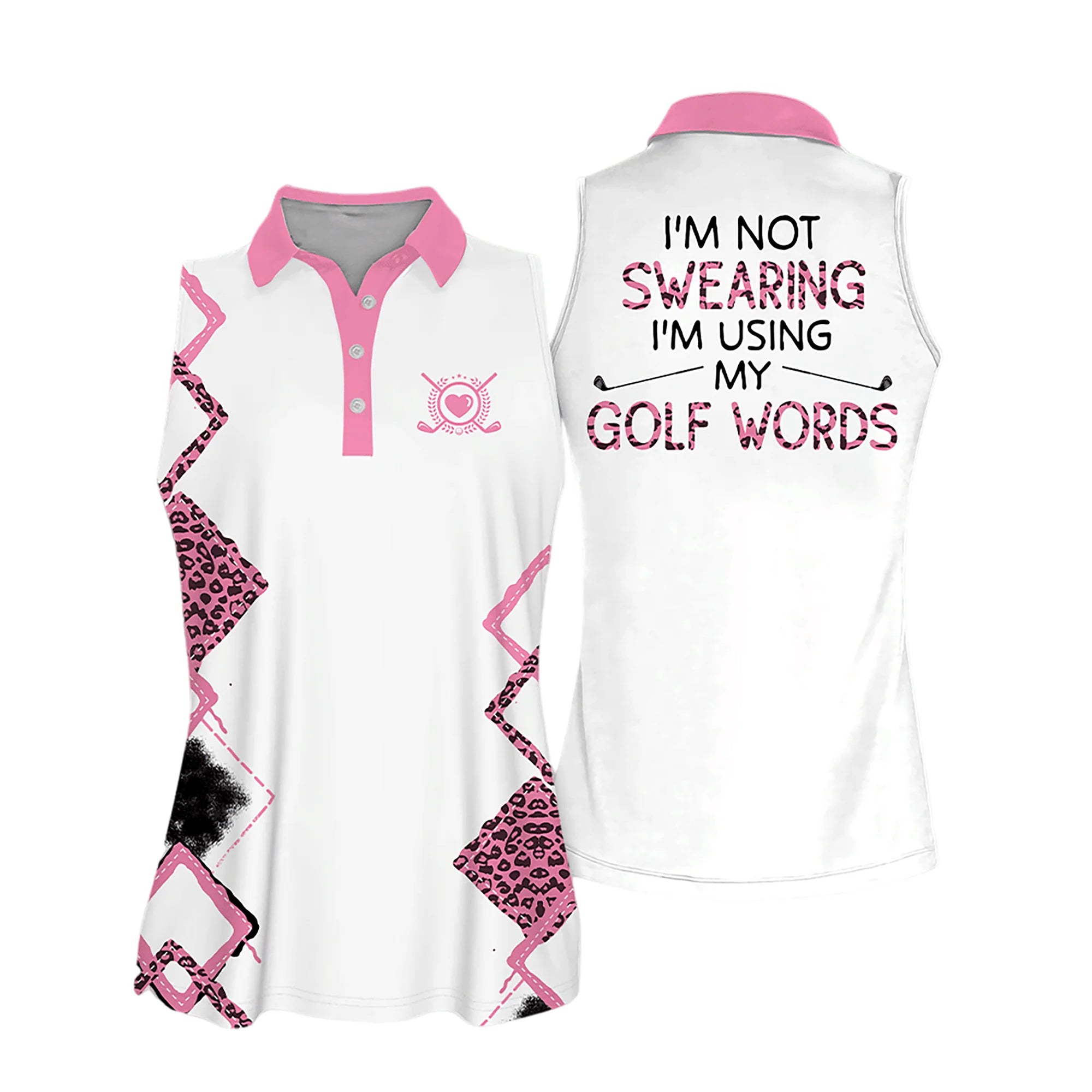 Golf Women Sleeveless Athleisure Polo Shirt, I'm Not Swearing I'm Using My Golf Words Polo Shirt - Gift For Mother's Day, Golfers, Female, Golf Lovers