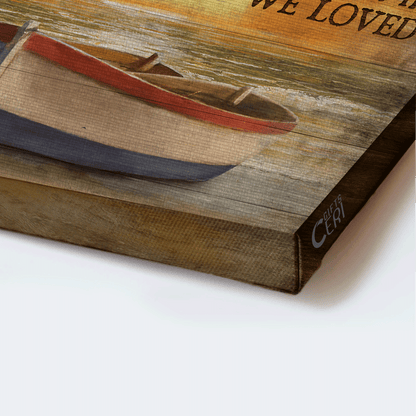 Couple Landscape Canvas - Amazing sunset, Wooden boat, Seagull Landscape Canvas - Gift For Couple, Spouse, Lover - And so together we built a life we loved