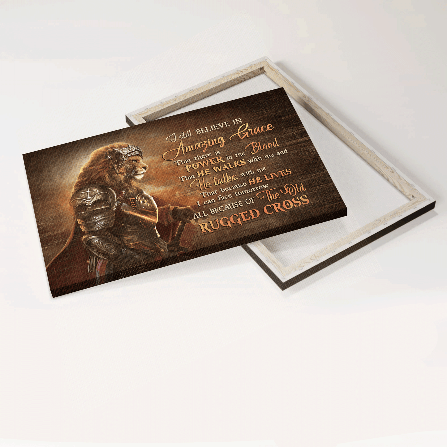 Jesus Landscape Canvas - Amazing warrior, King of Kings, Lion drawing Landscape Canvas - Gift For Religious Christian -I still believe in amazing grace