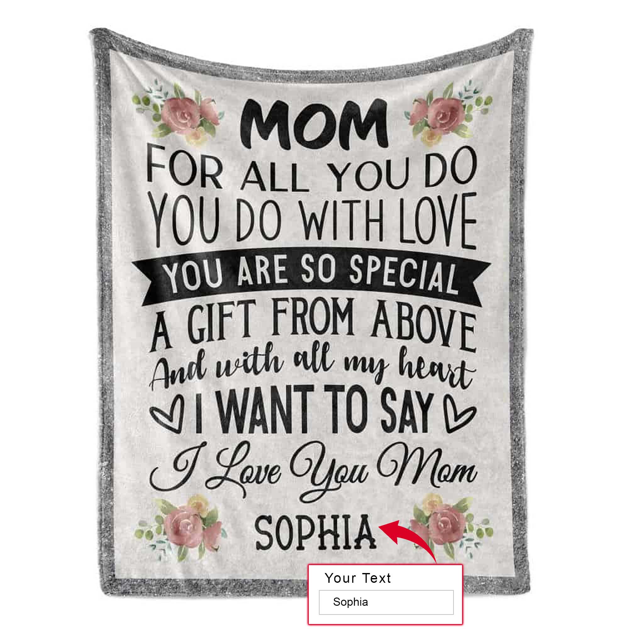 Gift For Mom Personalized Blanket - Custom Name, Mom For All You Do With Love Blanket - Gift For Mother's Day, Presents For Mom From Son Daughter