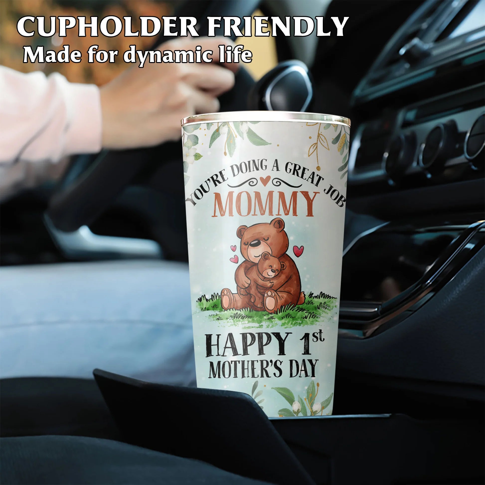 Mama Bear Happy 1st Mother's Day Personalized Tumbler