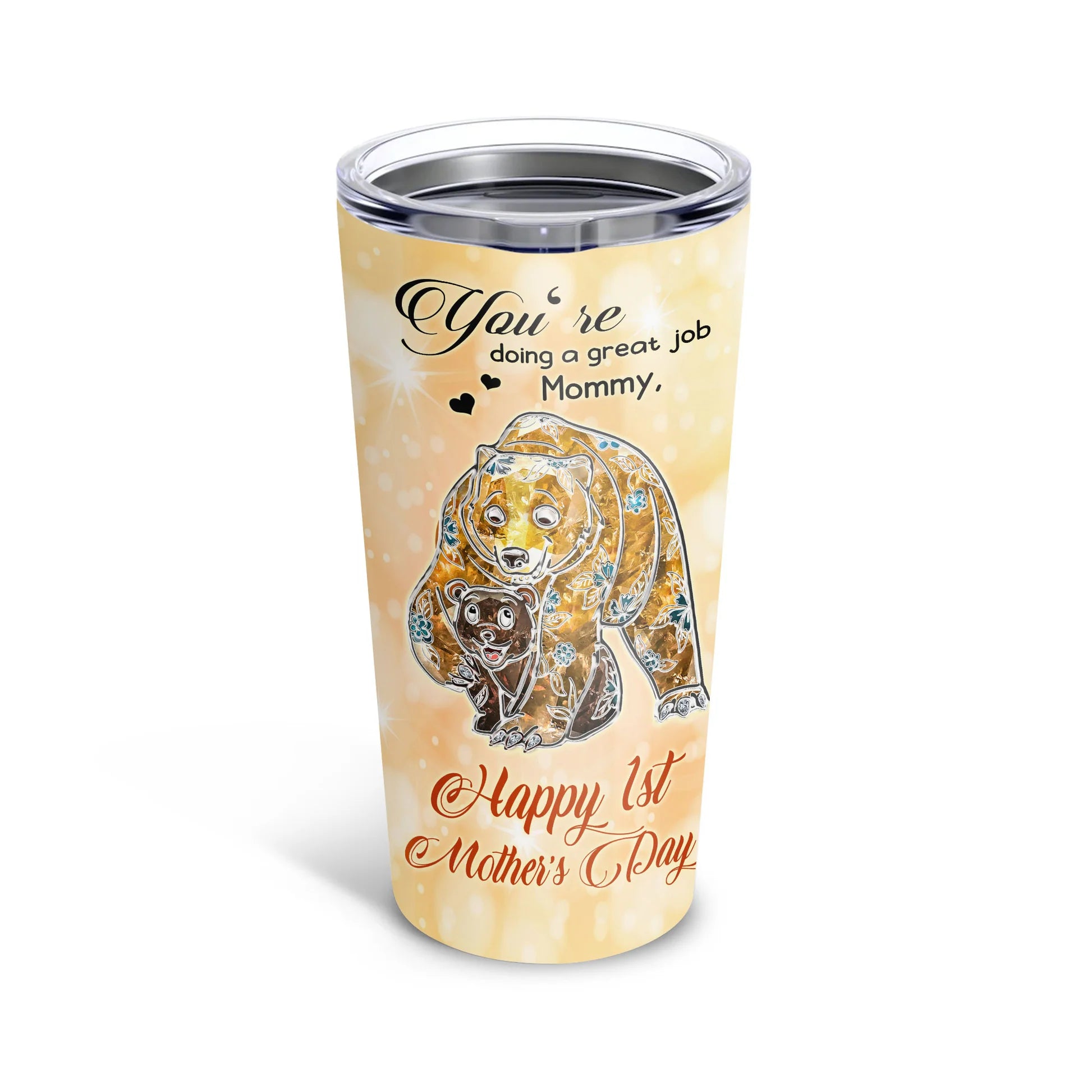 Mama Bear Happy 1st Mother's Day Personalized Tumbler