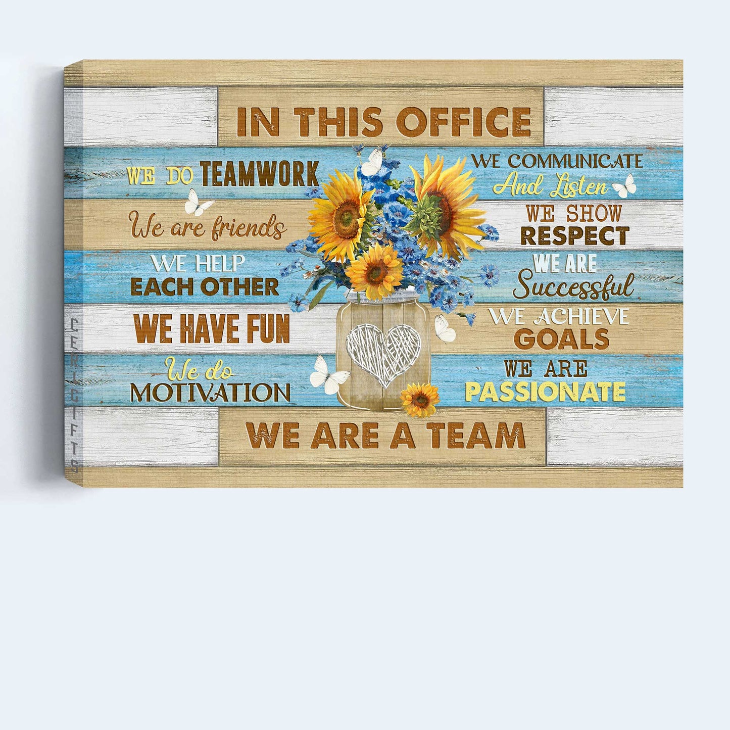 Office Landscape Canvas - Sunflower Painting Canvas - Gifts For Coworkers - In This Office, We Are A Team Canvas