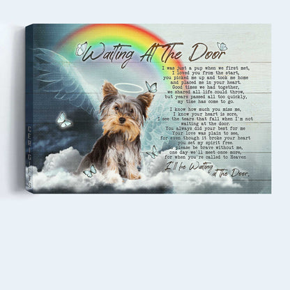 Yorkshire Terrier Dog Landscape Canvas - Yorkshire Terrier, Lovely Angel, Rainbow Painting Canvas - Gift for Yorkshire Terrier, Dog Lovers - Waiting At The Door Canvas