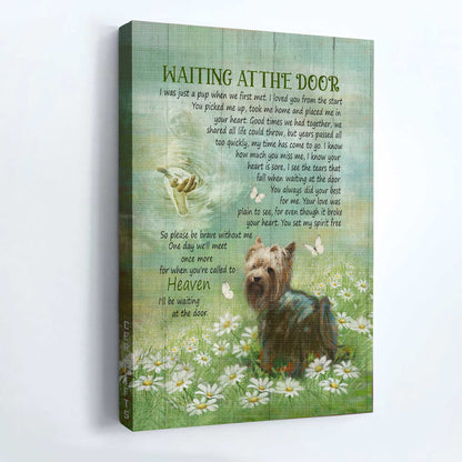 Yorkshire Terrier Dog Portrait Canvas - Yorkshire Terrier, Jesus Christ, Daisy field Canvas - Gift for Yorkshire Terrier, Dog Lovers - Waiting At The Door