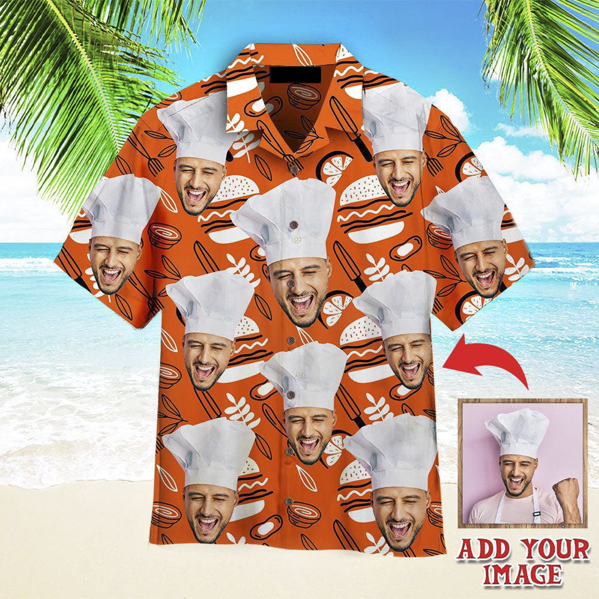 Funny Custom Face On Barbecue Party Custom Hawaiian Shirt, Personalized Hawaiian Shirts, Custom Photo Hawaiian Shirt