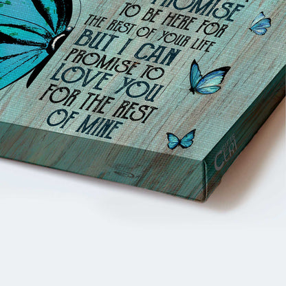 Memorial Landscape Canvas- Blue butterfly painting canvas- Gift for family- I can't promise to be here for the rest of your life - Heaven Landscape Canvas Prints, Wall Art