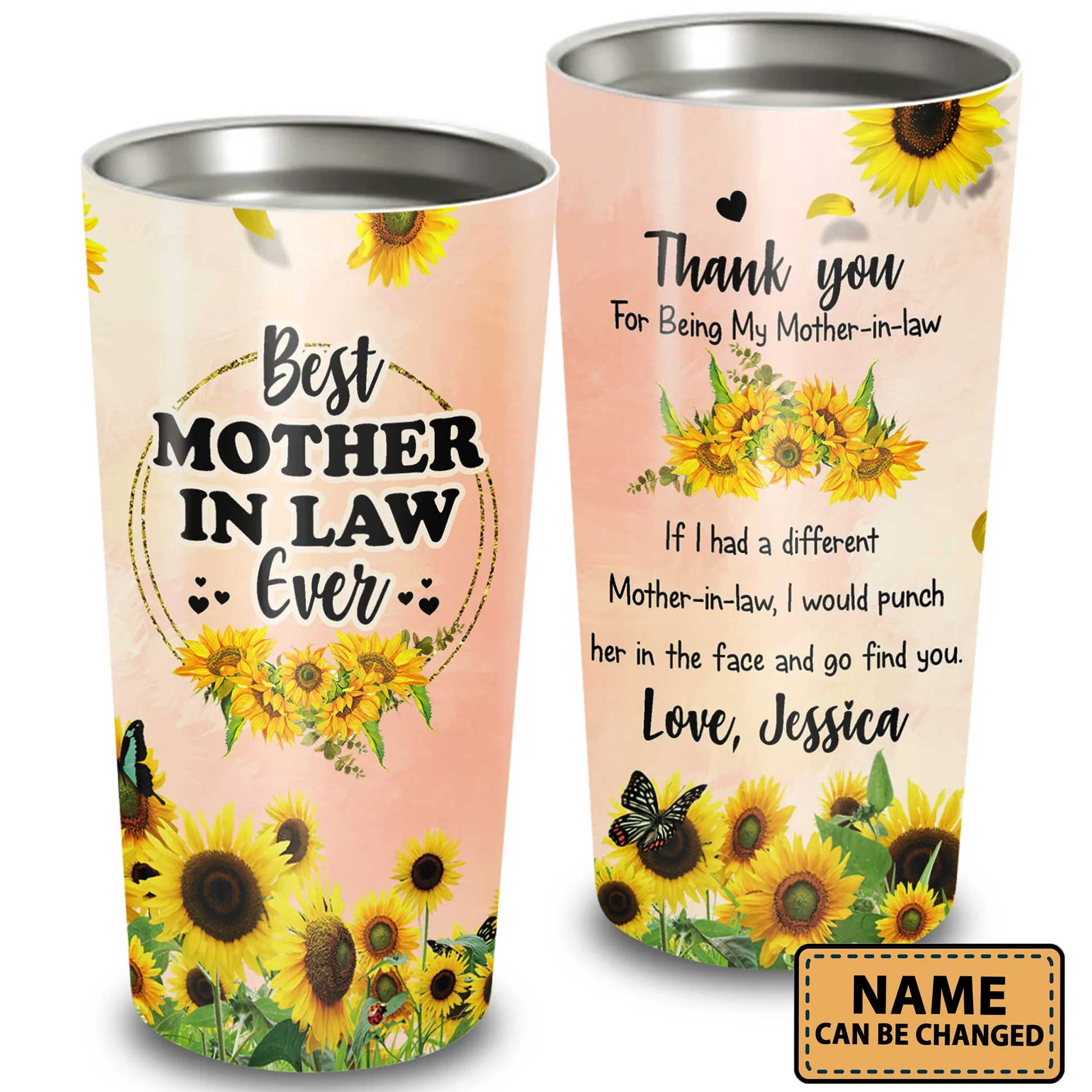 Personalized Mother's Day Gift Tumbler - Custom Gift For Mother's Day, Presents for Mom, Mother-In-Law - Best Mother In Law Ever Thank You Tumbler