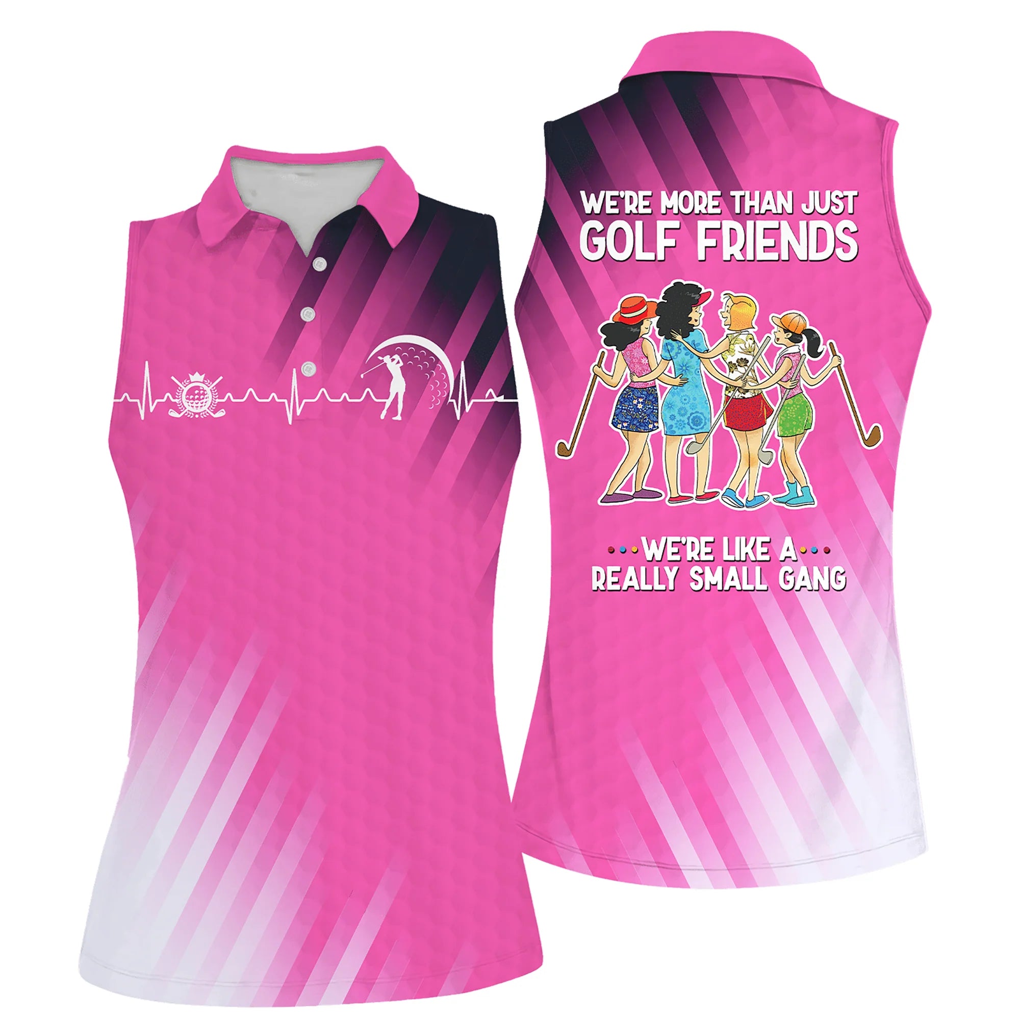 Golf Women Sleeveless Athleisure Polo Shirt, Golf Friends Nice Shot Team Multicolor Polo Shirt - Gift For Mother's Day, Golfers, Female, Golf Lover