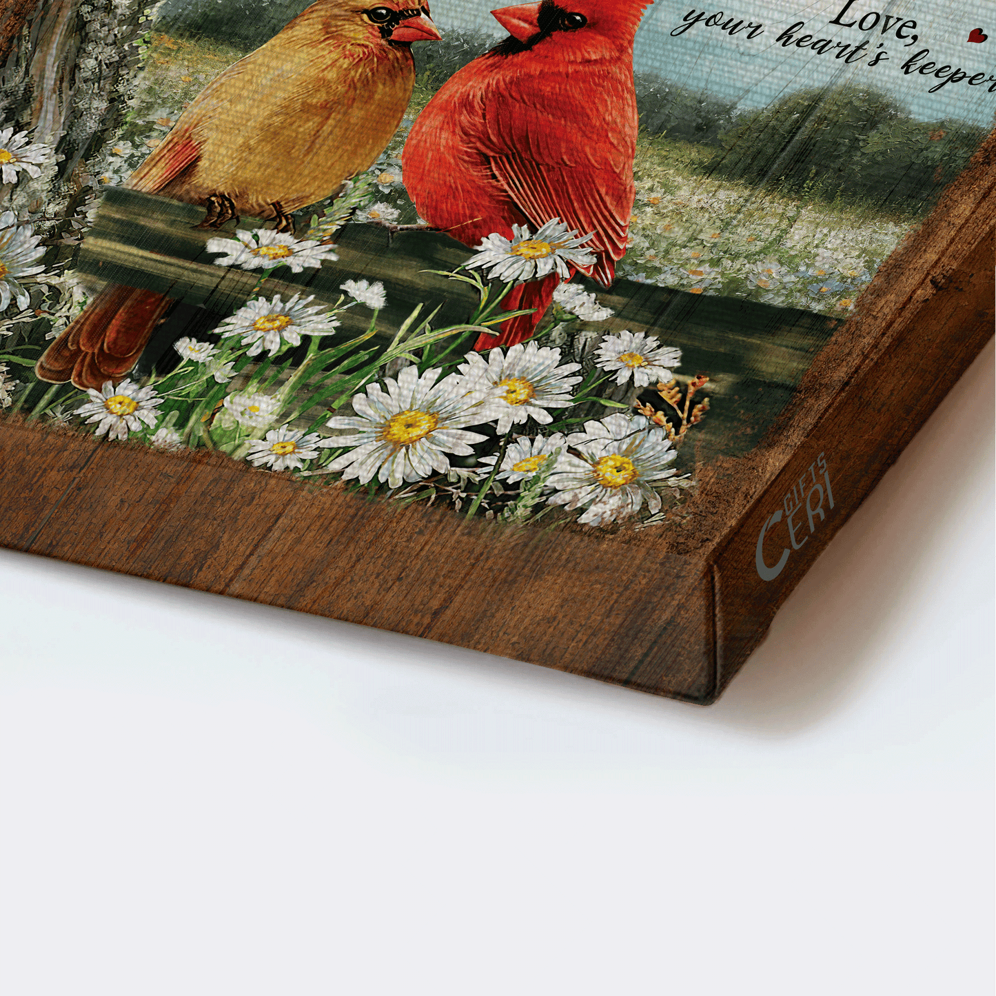 Couple Portrait Canvas - Cardinal Couple, Flower Field Landscape Canvas - Gift For Couple, Spouse, Lover - I Wish I Could Find You Sooner Landscape Canvas