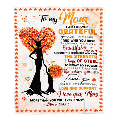 Heart Tree Gift For Mom Personalized Blanket - Custom Name, To My Mom, I Love You More Than Will Ever Know Blanket - Gift For Mother's Day