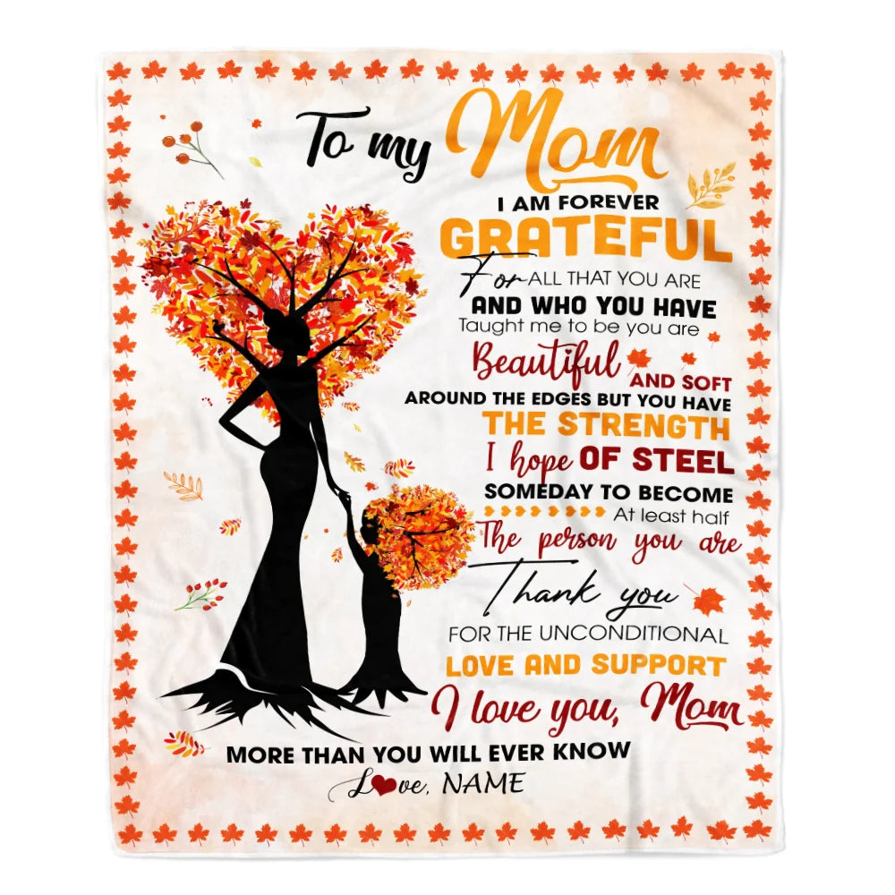 Heart Tree Gift For Mom Personalized Blanket Custom Name To My