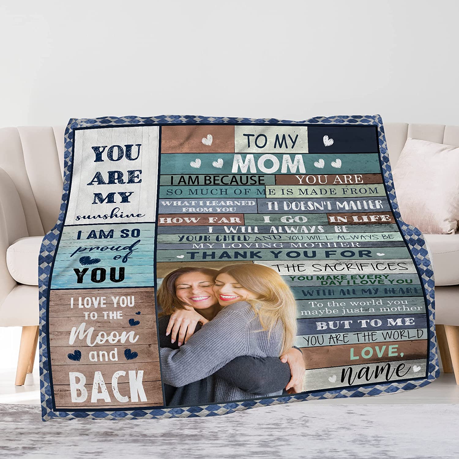 Personalized Mother's Day Blanket, Blanket For Mom, Step Mom Gift, Bon -  Cerigifts