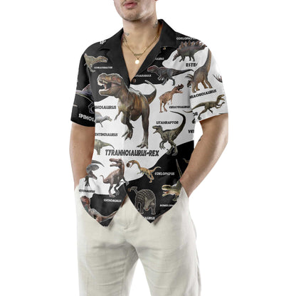 3D Funny Dinosaur Hawaiian Shirt, Cool Printed Dino Aloha Shirt For Adults Men And Women - Perfect Gift For Dinosaur Lovers, Friends, Husband, Boyfriend, Family