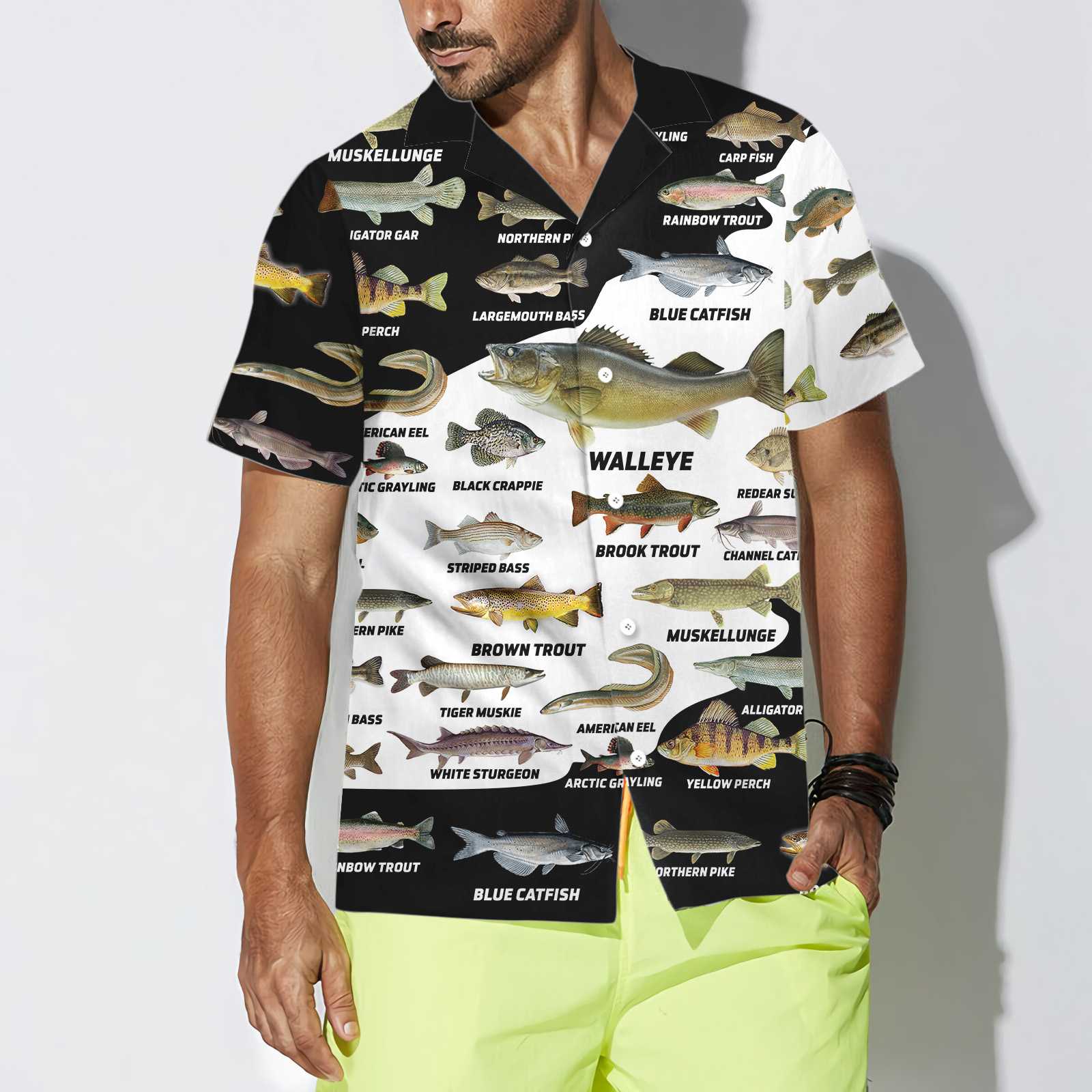 3D Freshwater Fish Types Hawaiian Shirt, Fishing Aloha Shirt for Men and Women - Perfect Gift for Fishing Lovers, Friends, Husband, Boyfriend, Family
