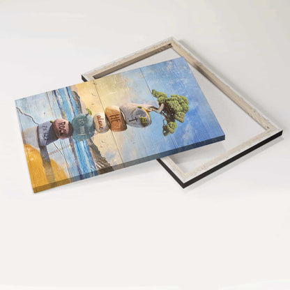 Jesus Portrait Canvas- Rock cairn, Bonsai - Gift for Christian- He alone is my rock - Portrait Canvas Prints, Wall Art