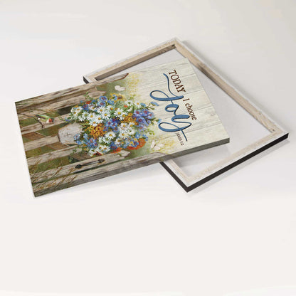 Jesus Portrait Canvas- Pretty flower vase, Beautiful garden, Butterfly, Today I choose joy canvas- Gift for Christian - Portrait Canvas Prints, Christian Wall Art