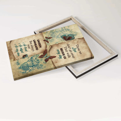 Memorial Portrait Canvas - Heaven, Vintage Flower Vase Canvas - Memorial Gift For Member Family - Those We Love Don't Go Away - Heaven Portrait Canvas