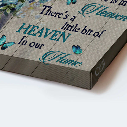 Memorial Landscape Canvas- Baby Flower Vase, Blue Butterfly, Heaven Landscape Canvas- Gift For Members Family- When Someone We Love Is In Heaven