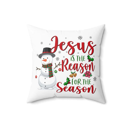 Jesus Pillow - Christian, Snowman, Christmas Pillow - Gift For Christian - Jesus is the reason for the season Pillow