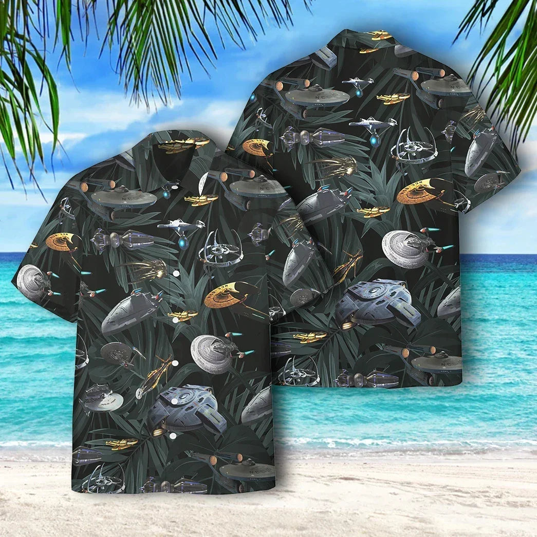 Star Trek Space Ships Hawaiian Shirt - Summer Gifts For Men, Women