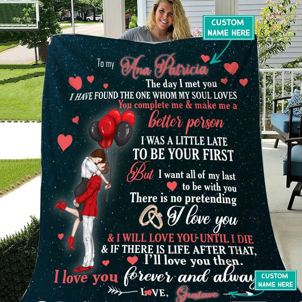 Gift for Wife Blanket - I Love You Throw Blanket - Gift from Romantic Husband, Couple, Anniversary, Birthday, Christmas, Valentine's Day, Mother's Day