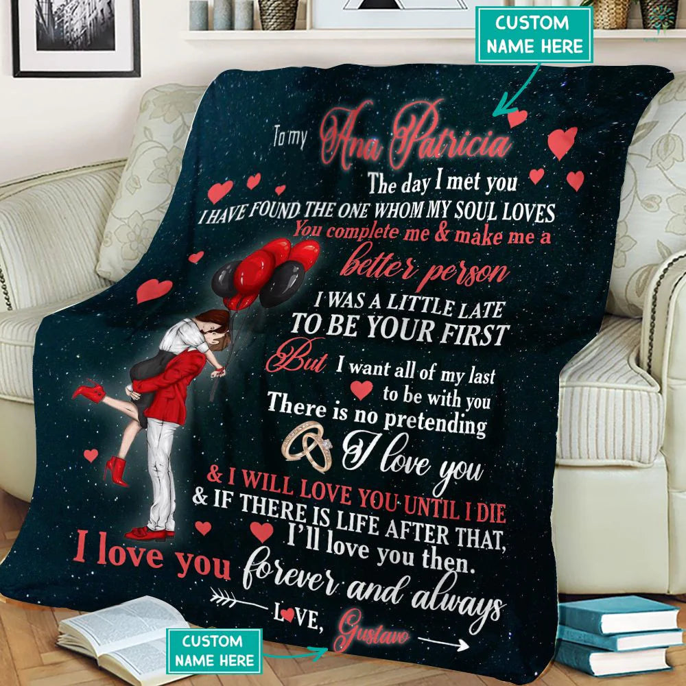 Gift for Wife Blanket - I Love You Throw Blanket - Gift from Romantic Husband, Couple, Anniversary, Birthday, Christmas, Valentine's Day, Mother's Day