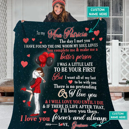 Gift for Wife Blanket - I Love You Throw Blanket - Gift from Romantic Husband, Couple, Anniversary, Birthday, Christmas, Valentine's Day, Mother's Day