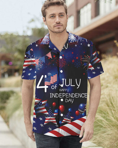 fourth of july dress shirt Men's 4th of July U.S. 250th Anniversary American Flag Shirt Satin Shirt Dress Shirt Short Sleeve