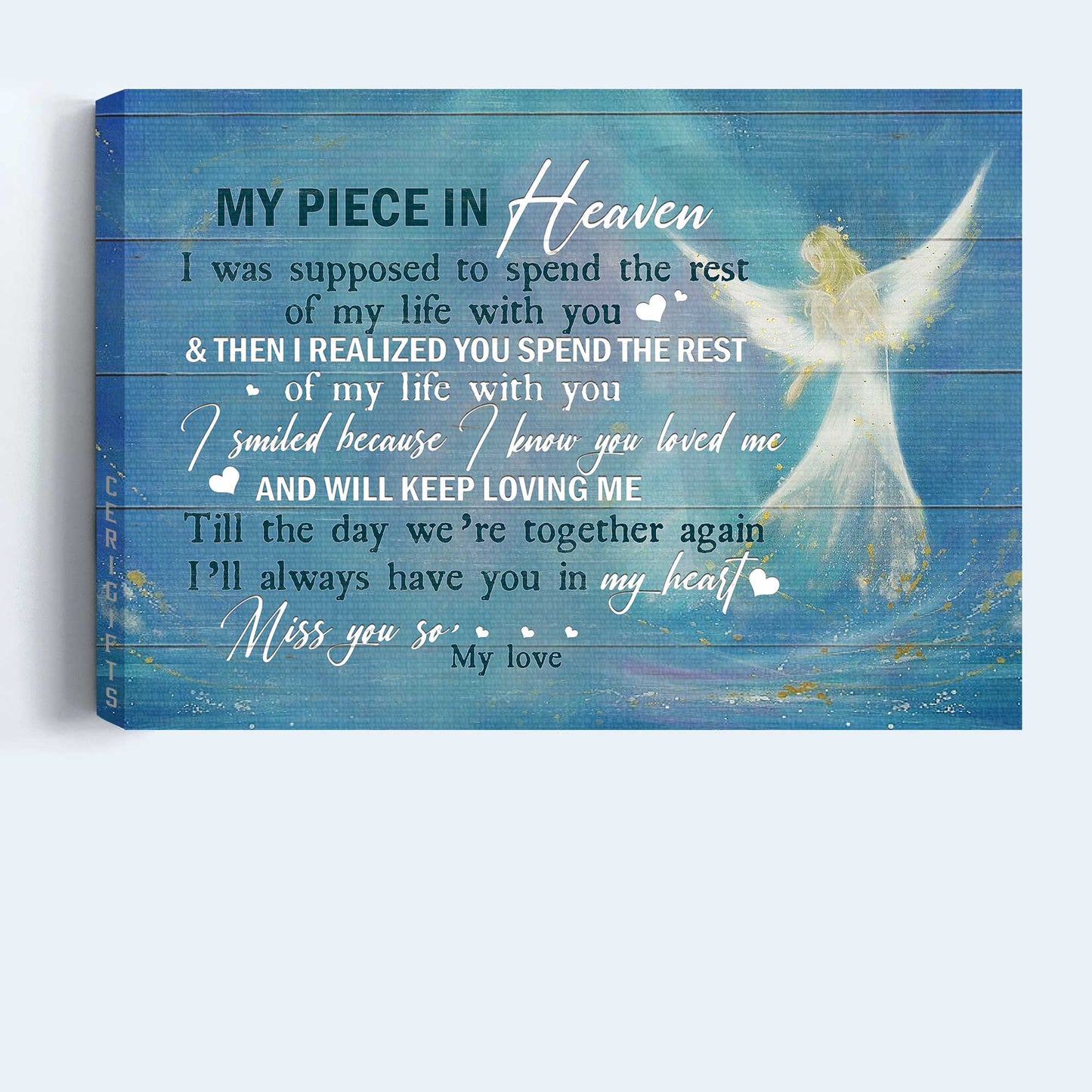 Memorial Landscape Canvas - Beautiful Angel, Miss you so Landscape Canvas - Memorial Gift For Family Members - My Piece In Heaven