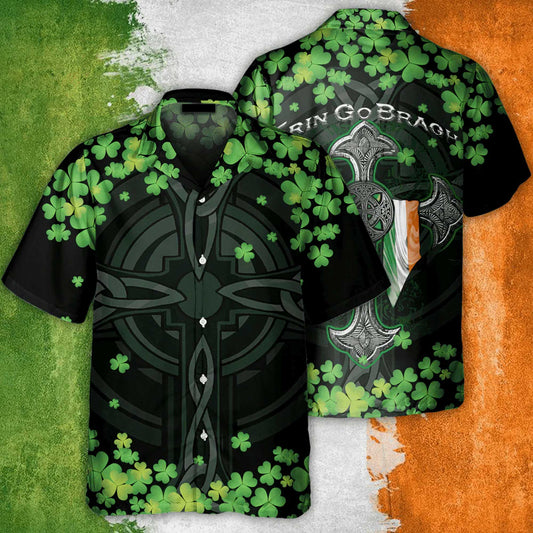 St Patricks Day Irish erin go bragh American flag clover Hawaiian Shirt - Summer Gift For Men, Women