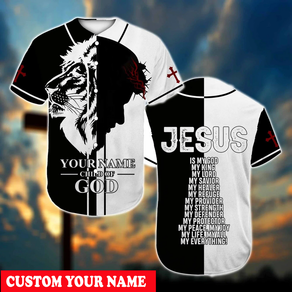 Lion Jesus Is My Savior Custom Name and number Basketball Jersey Shirt