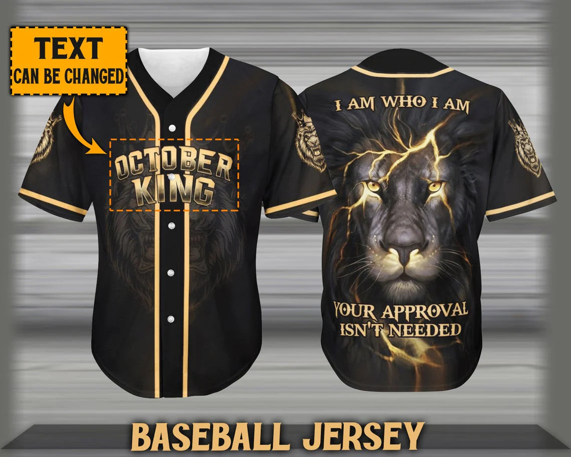 Personalized Jesus Baseball Jersey - Lion Baseball Jersey - Gift For Christians - Who I Am Custom Printed 3D Baseball Jersey Shirt For Men and Women