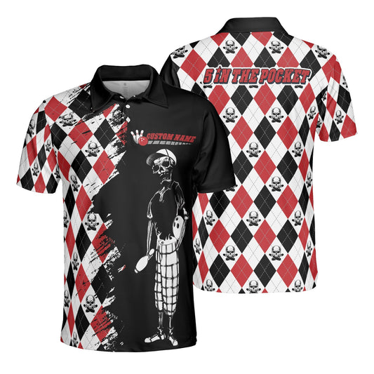 Personalized Bowling Men Polo Shirt, 5 In The Pocket Custom Men Polo Shirt - Best Gift For Bowling Lovers