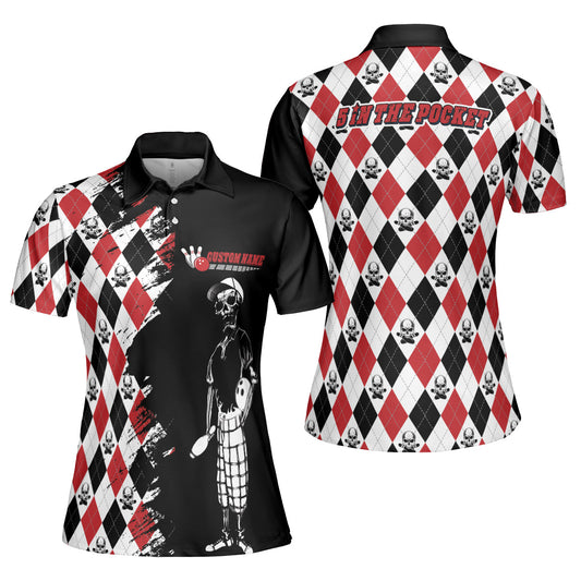 Personalized Bowling Women Polo Shirt, 5 In The Pocket Custom Short Sleeve Women Polo Shirt - Best Gift For Bowling Lovers
