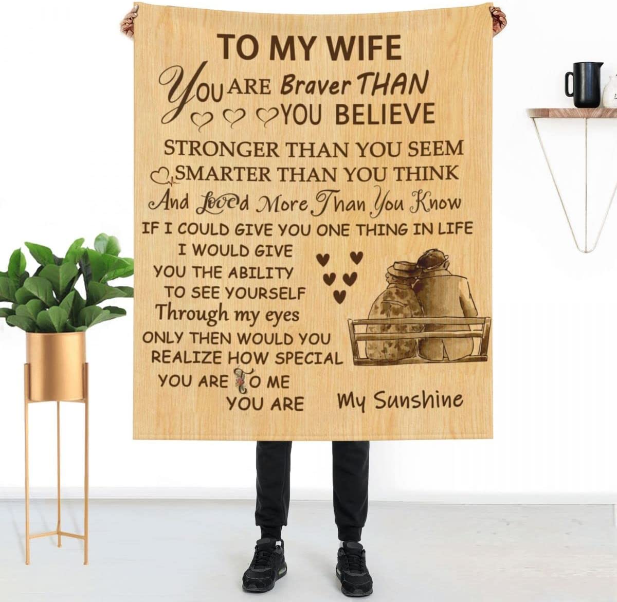 To My Wife Blanket from Husband, Romantic Gifts for Her, Super Soft Throw Blanket for Her, Wife Gifts from Husband, Best Gift Ideas For Wife