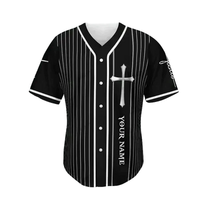 Personalized Jesus Baseball Jersey - Cross, Christ Baseball Jersey - Gift For Christians - The Savior Custom Baseball Jersey Shirt For Men Women