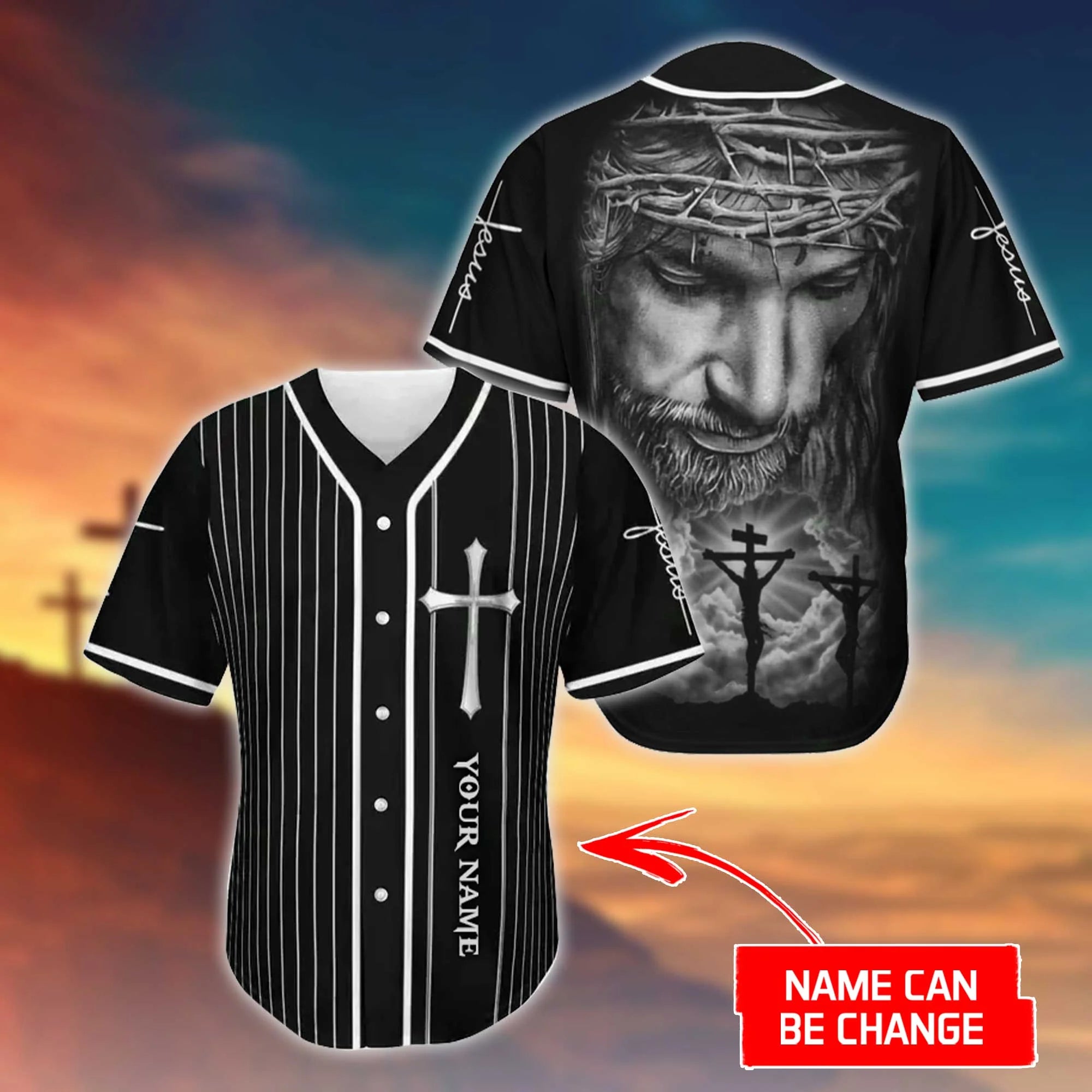 Personalized Jesus Baseball Jersey - Cross, Christ Baseball Jersey - Gift For Christians - The Savior Custom Baseball Jersey Shirt For Men Women