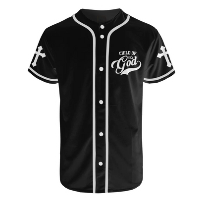 Personalized Jesus Baseball Jersey - Cross Baseball Jersey - Gift For Christians - Child Of God Custom Printed 3D Baseball Jersey Shirt For Men Women