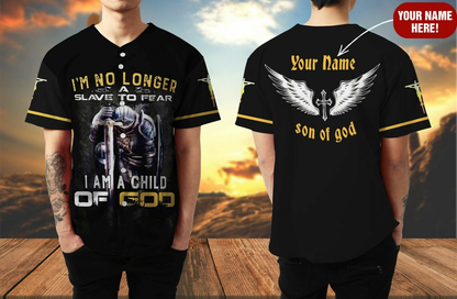 Personalized Jesus Baseball Jersey - Cross Angel Wings Baseball Jersey - Gift For Christians - Child Of God Custom Baseball Jersey Shirt For Men Women