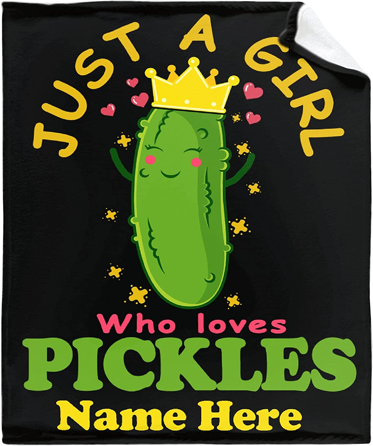 Personalized Pickle Blanket - Custom Funny Gift For Pickle Lover - Just A Girl Who Loves Pickles Blanket