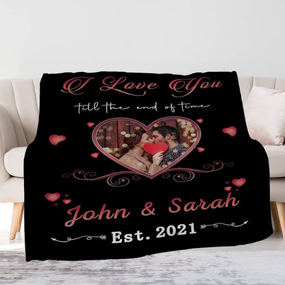 Personalized Couple Blanket - Custom Romantic Gift For Couple, Lover, Husband, Wife - Gifts for Newlyweds, Birthday, Anniversary Wedding, Christmas, Valentine's Day Blanket