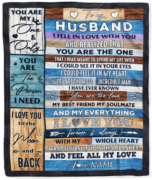 Personalized To My Husband Blankets From Wife, You Are My Love It A Big Hug Husband Birthday Blankets, ValentineS Day Customized Fleece Blanket