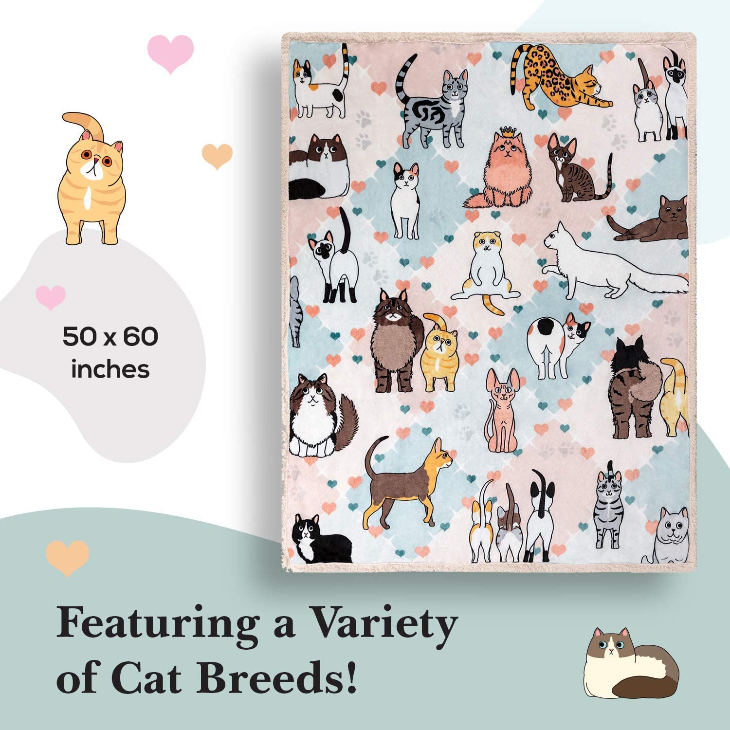 Gifts for Cat Lovers - 28 Cute Cat Companions Blanket, Gift for Cat Lovers, Valentine's Gift, Gift for Her Him, Soft Cat Lover Throw Blanket - The Most Beloved Cat