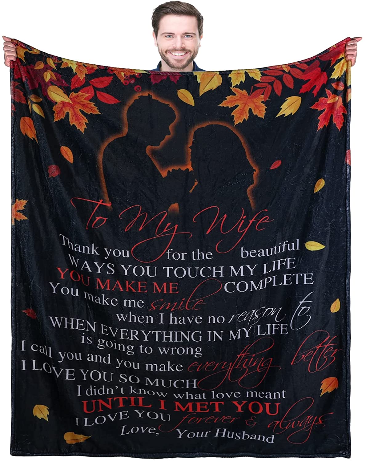 Gift For Wife Blanket - To My Wife, Couples Blanket - Romantic Gift For Wife From Husband, Birthday, Christmas, Valentines, Anniversary Blanket - I Love You Forever & Always Blanket