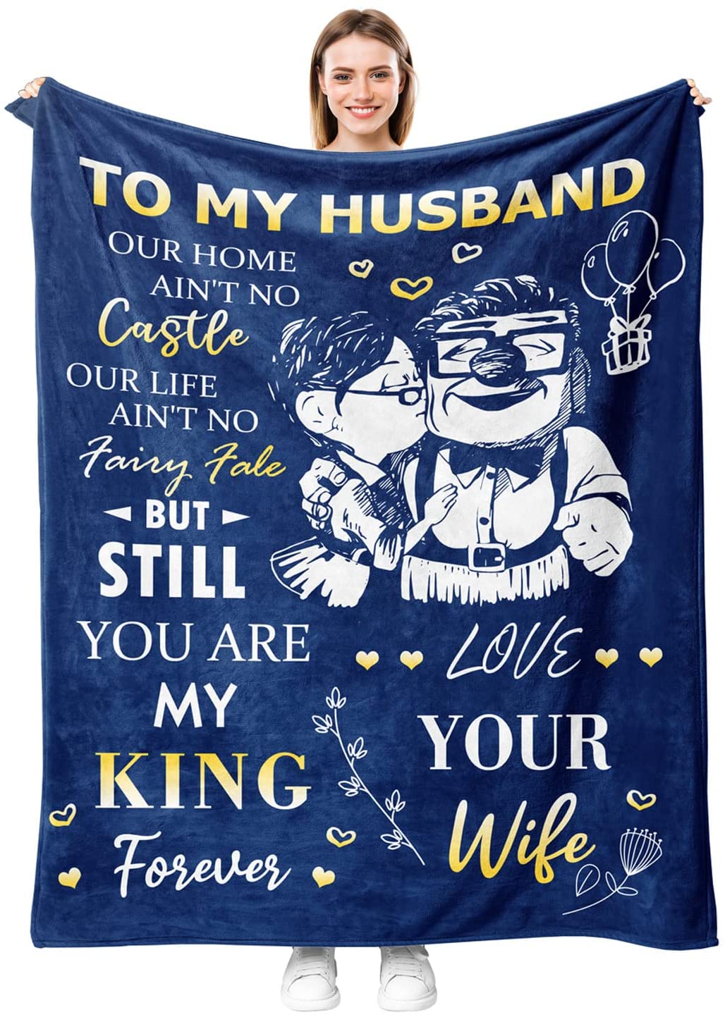 Gifts For Husband Blanket - You Are My King Forever, To My Husband Blanket - Gift From Wife, Anniversary, Wedding, Valentines, Mother's Day, Christmas, Birthday Blanket