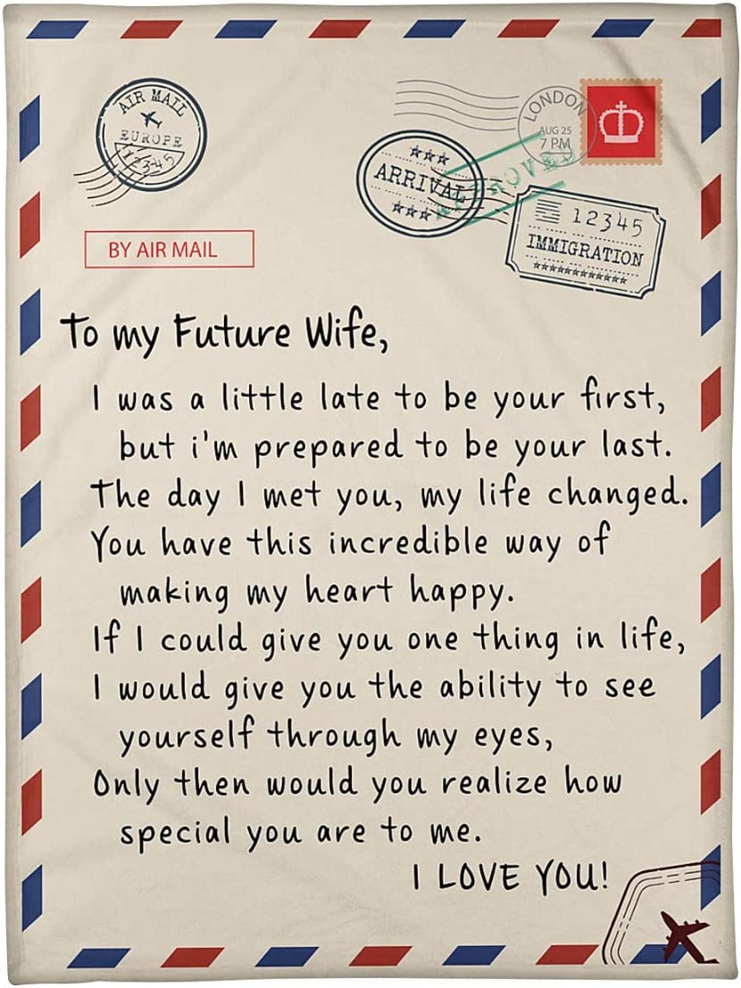 To My Future Wife Blanket, Gifts For Future Wife, Best Gifts Ideas Future Wife, I Love You Blanket Gift for Her, Letter Blanket For Future Wife