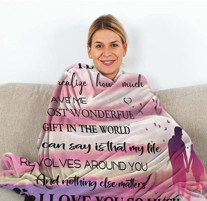 Gifts For Her Wife Blankets, Gift From Husband Blanket For Christmas Wedding Anniversary Birthday Day Valentine's Day - To My Wife I Look At You